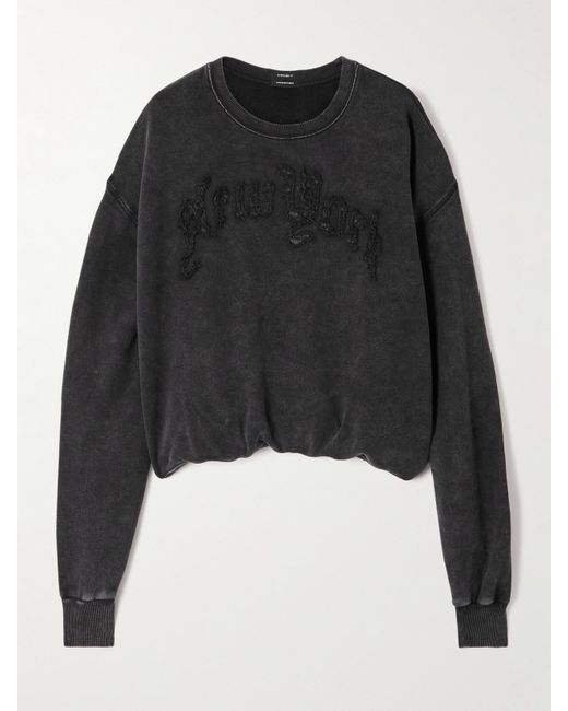 R13 Black Balloon Oversized-Sweatshirt Aus Jersey Aus Einer Baumwoll-Lyocellmischung Mit Applikation