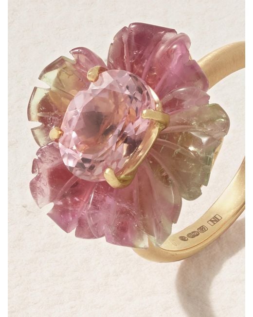 Irene Neuwirth Pink Tropical Flower 18-Karat Tourmaline Ring