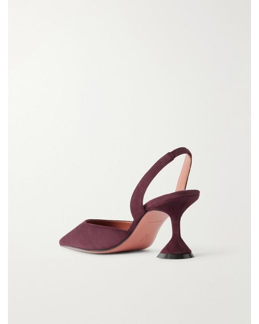 AMINA MUADDI Pink Holli Sling 70 Suede Pumps