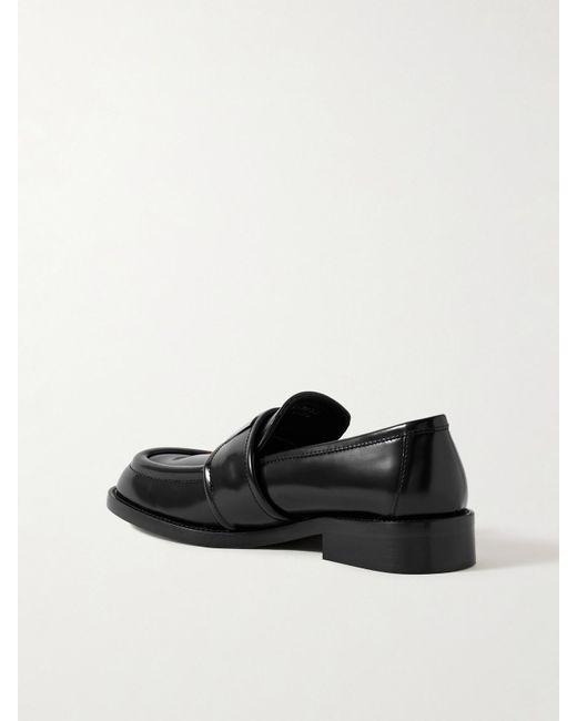 Acne Black Loafers Aus Glanzleder Mit Verzierung