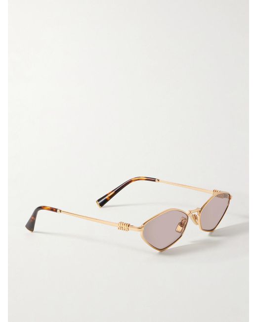 Miu Miu Natural Hexagon-Frame-Tone Sunglasses
