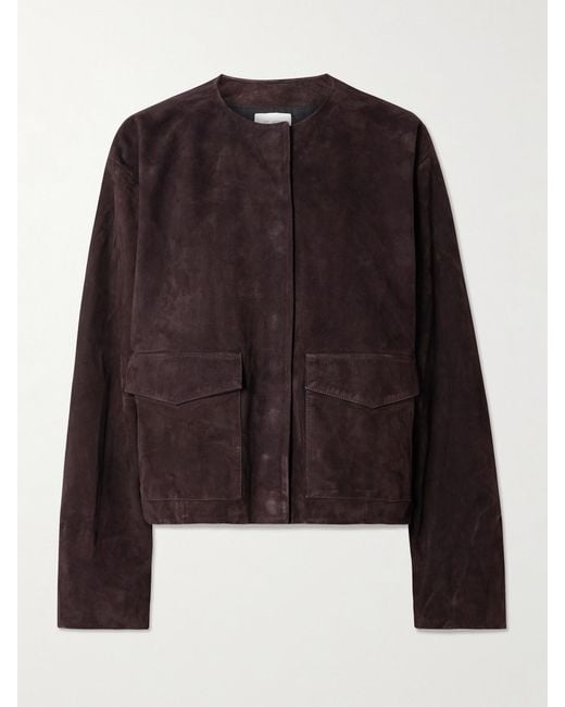 St. Agni Black Utility Cocoon Suede Jacket