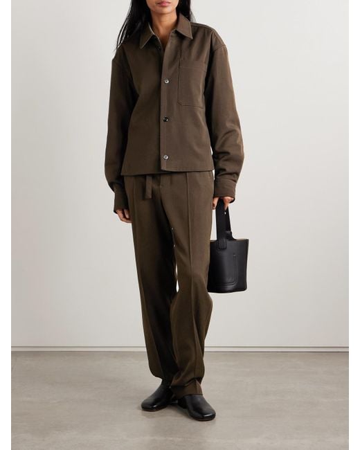 Lemaire Brown Oversized Padded Wool-Twill Jacket