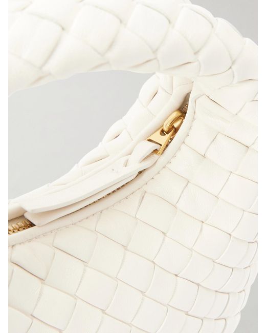 Bottega Veneta Natural Baby Veneta Intrecciato Leather Shoulder Bag