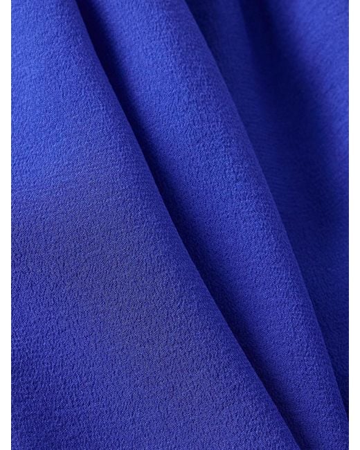 Chloé Blue Ruffled Silk-Georgette Blouse