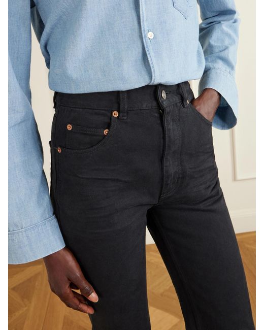 Saint Laurent Blue 70's High-Rise Straight-Leg Jeans