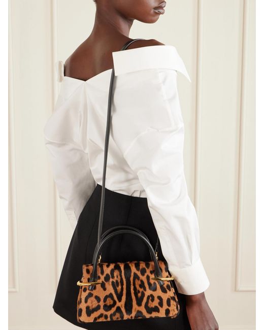 Givenchy Multicolor Pinch Mini Embellished Leopard-Print Calf-Hair Shoulder Bag