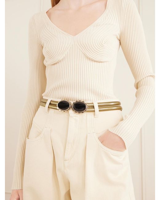 Isabel Marant Natural Twina-Tone And Stone Belt