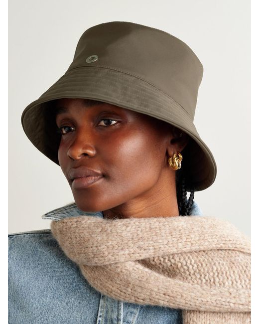 Loro Piana Green Zita Tech-Shell Bucket Hat