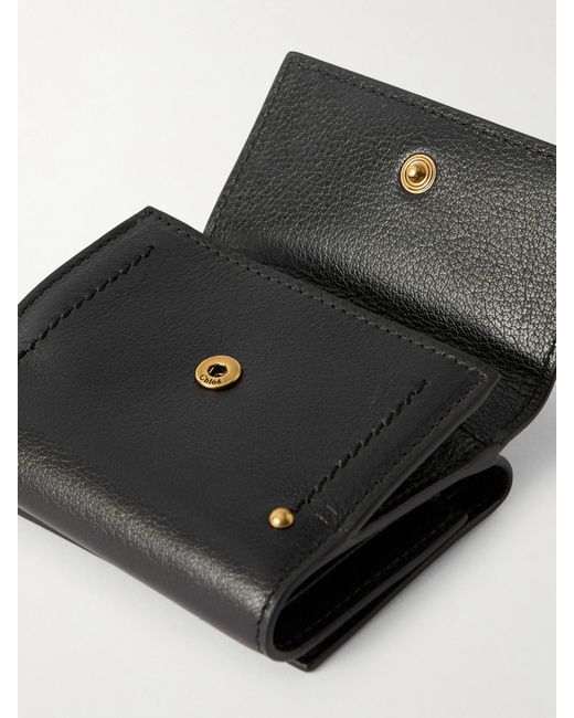 Chloé Black Paddington Embellished Textured-Leather Cardholder