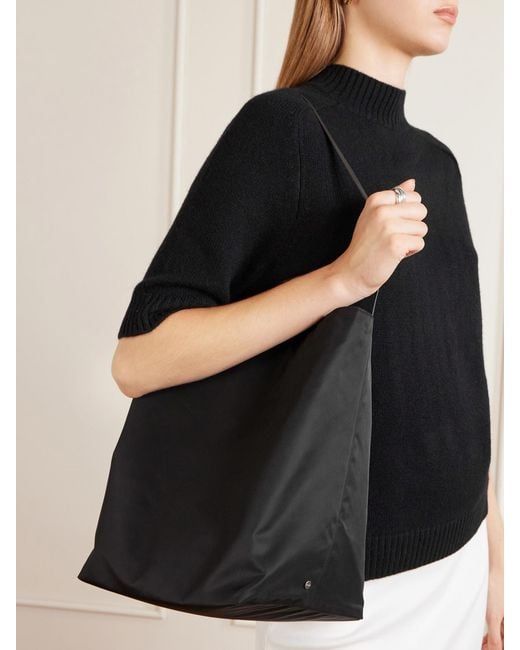 Valesque Black Bucket Leather-Trimmed Shell Tote