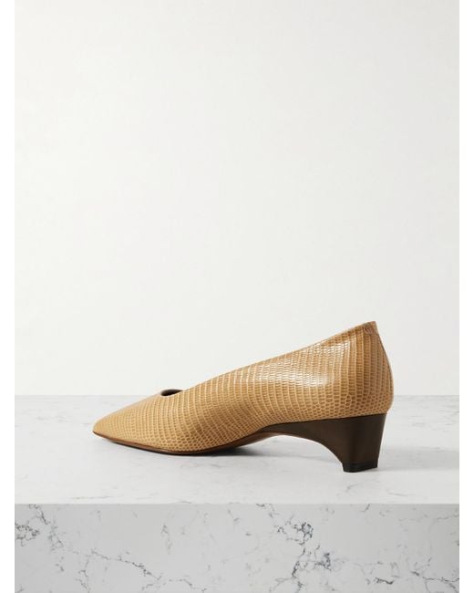 Neous Natural Taika Lizard-Effect Leather Pumps