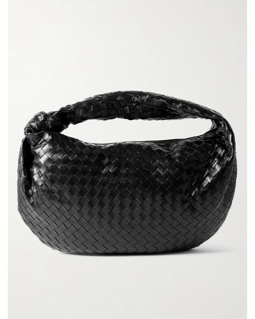 Bottega Veneta Black Jodie Medium Intrecciato Leather Tote