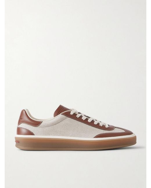 Loro Piana Multicolor Tennis Walk Leather-Trimmed Canvas Sneakers