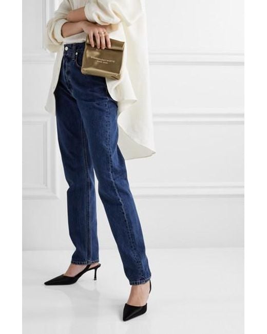 Alexander Wang Lunch Bag Embroidered Satin Clutch in Metallic Lyst
