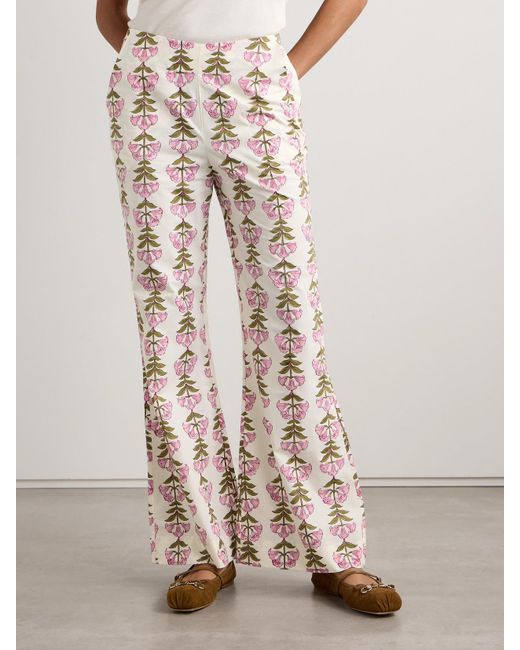 Alix Of Bohemia White Charlie Schlaghose Aus Baumwolle Mit Blumenprint