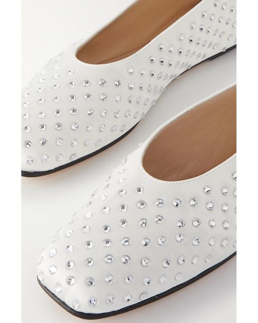 Magda Butrym Natural Ballerinas Aus Satin Mit Kristallen