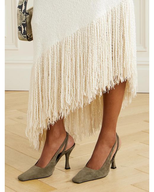 Proenza Schouler White Trap Suede Slingback Pumps