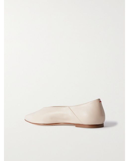 Aeyde Natural Moa Leather Point-Toe Flats