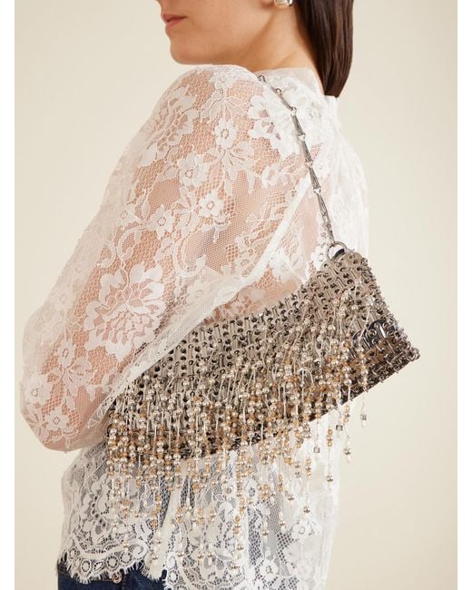 Rabanne White Sac A Main Beaded Chainmail Shoulder Bag
