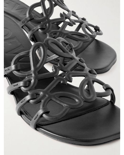 Loewe White Paula's Ibiza Petal Anagram Leather Sandals