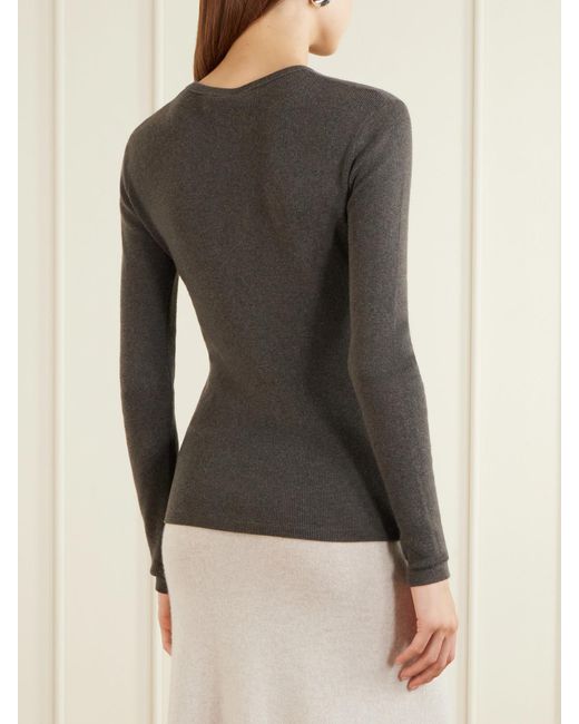Lisa Yang Black Vivian Cotton And Cashmere-Blend T-Shirt