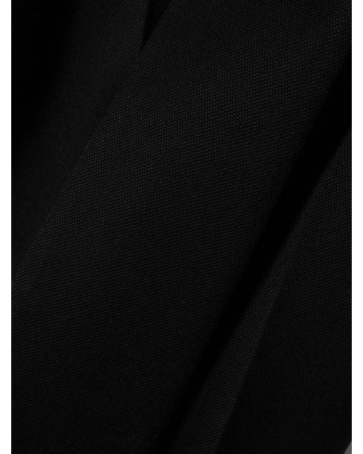 Victoria Beckham Black Gigi Satin-Trimmed Crepe Straight-Leg Pants