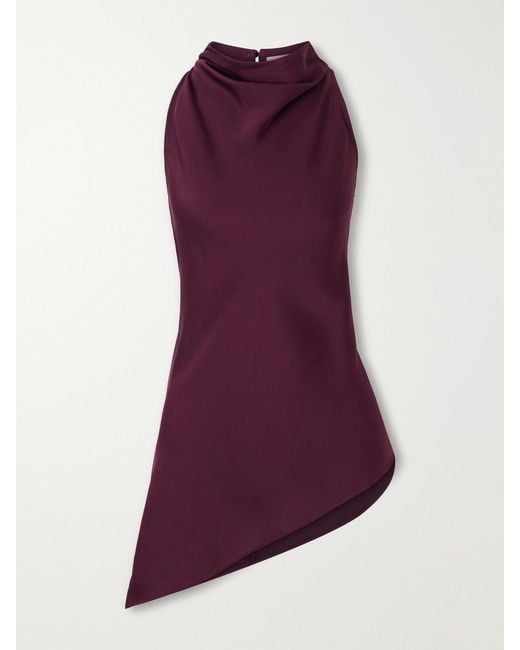 Veronica Beard Purple Radford Crepe-Satin Blouse