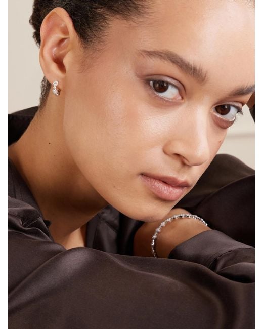 David Morris Natural Triolette 18-Karat Diamond Hoop Earrings