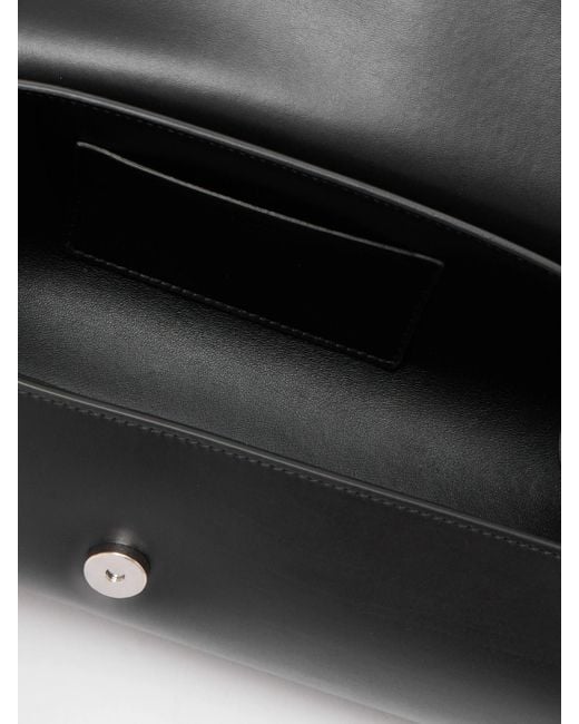 Jil Sander Black Cannolo Kleine Schultertasche Aus Leder Mit Verzierung