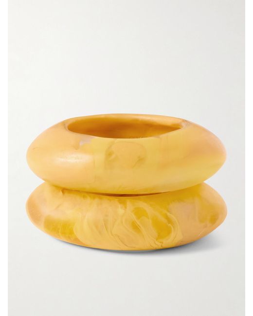 Dinosaur Designs Yellow Rock Medium Set Of Two Resin Bangles