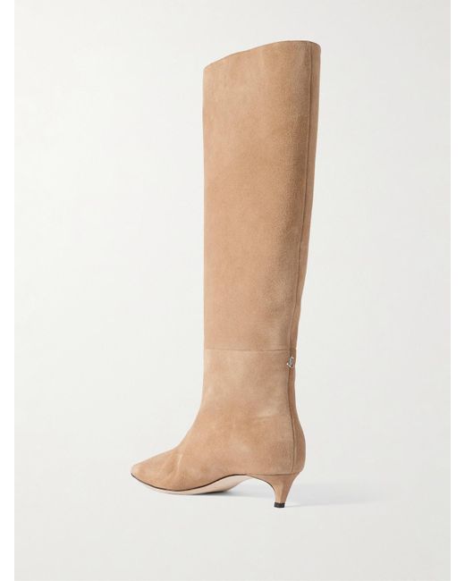 Jimmy Choo White Maxima 35 Suede Knee Boots