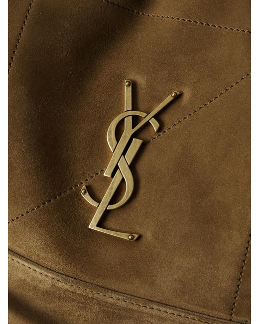 Saint Laurent Natural Jamie Shopping Quilted Suede Shoulder Bag