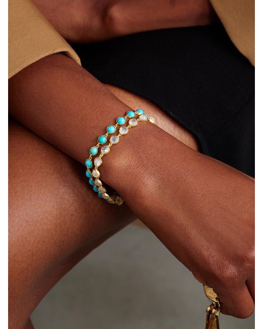 Irene Neuwirth Metallic Classic 18-Karat Moonstone Bracelet