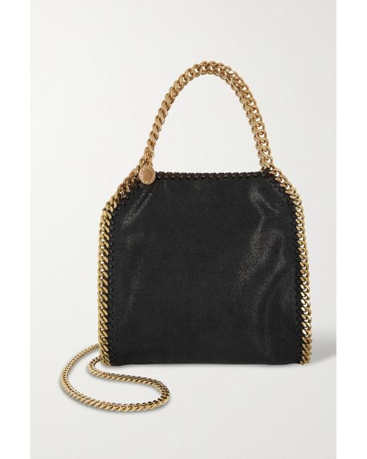Stella McCartney Black The Falabella Mini Faux Brushed-Leather Shoulder Bag