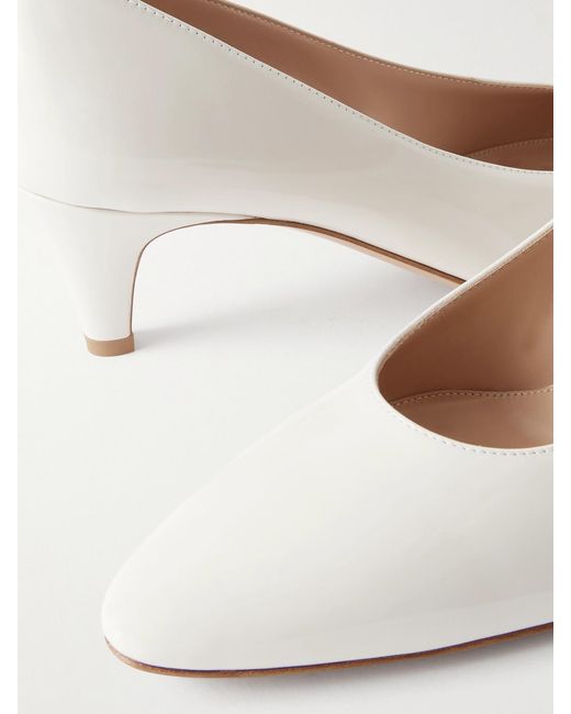 Gianvito Rossi Natural Amelia 55 Patent-Leather Pumps