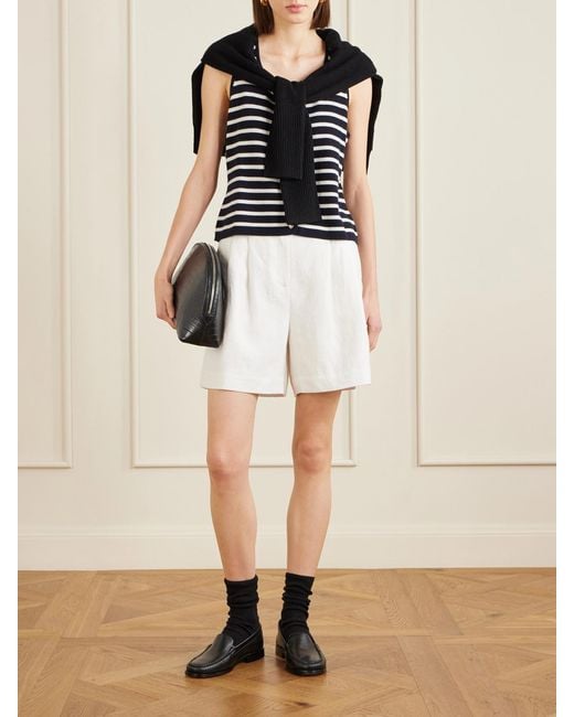 Allude Black Striped Cashmere Vest