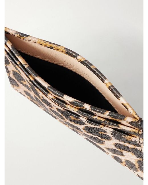 Smythson Metallic Panama Leopard-Printed Leather Cardholder