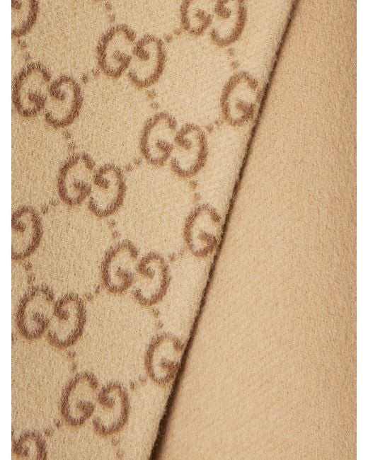 Gucci Natural Reversible Hooded Belted Wool And Silk-Blend Jacquard Coat