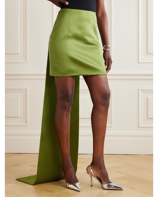 Emilia Wickstead Green Harleigh Duchesse-Satin Maxi Skirt