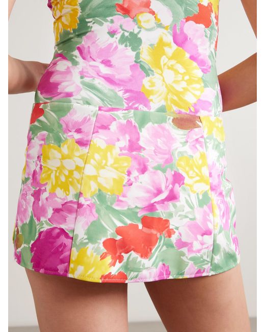 Chloé Pink Appliquéd Floral-Print Bikini Skirt