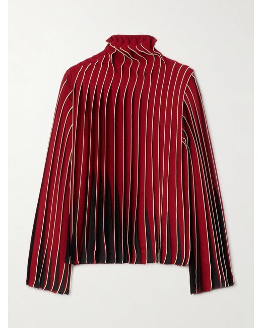 Bottega Veneta Red Mehrlagige Baumwollbluse