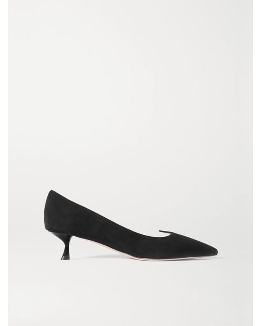 Roger Vivier Black I Love Vivier 45 Suede Pumps