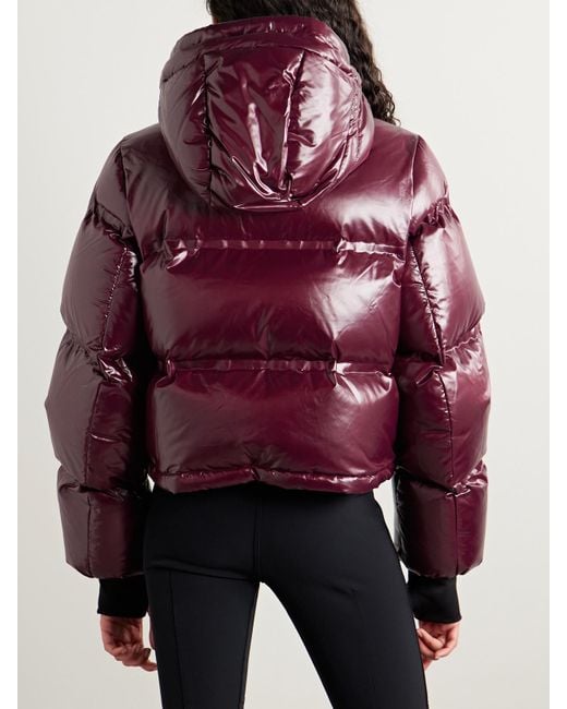 Aztech Mountain Purple Minnie Nuke Hooded Quilted Down Ski Jacket