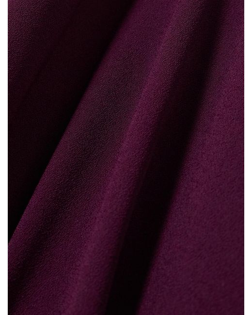 Solace London Purple Elisa One-Sleeve Crepe Gown