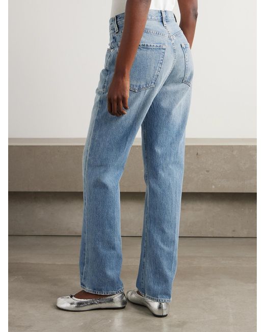 Citizens of Humanity Blue Baretta High-Rise Straight-Leg Organic Jeans