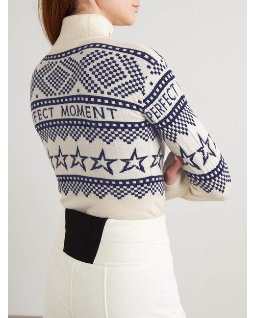 Perfect Moment Gray Holiday Intarsia Merino Wool Bodysuit