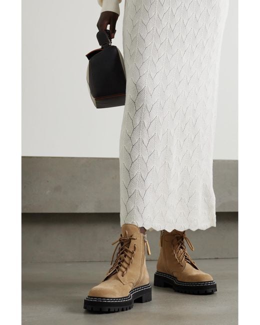 Proenza Schouler Natural Suede Ankle Boots