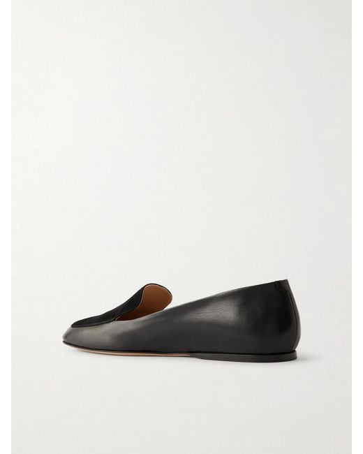 Gabriela Hearst Black Aveda Suede-Trimmed Leather Loafers