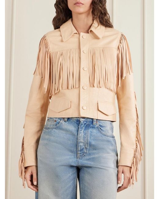 Chloé Natural Fringed Leather Jacket